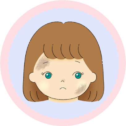 お顔や手などが汚れている